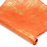 Silkscreened Nepalese Lokta Paper - Brushed - GOLD ON ORANGE