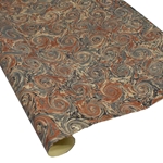 Italian Marbled Paper - CURLED STONE - Browns