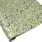 Metallic Screenprinted Indian Cotton Rag Paper - CHAMELEON EYE - Greens