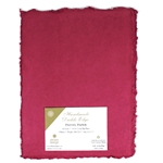 Handmade Deckle Edge Indian Cotton Paper Pack - HOT PINK