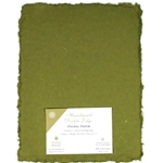 Handmade Deckle Edge Indian Cotton Paper Pack - MOSS GREEN