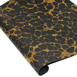 Indian Cotton Rag Marble Paper - Bubble - BLACK AND GOLD