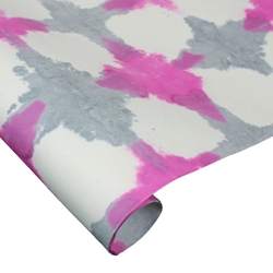 Indian Cotton Rag Paper - Tie Dye - CRINKLE GREY AND MAGENTA