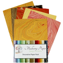 Jute Marble Paper Pack - YELLOWS AND ORANGES