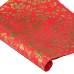 Silkscreened Nepalese Lokta Paper- BLOSSOM Gold on Red