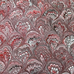 Hand Marbled Origami Paper - VERMILLION PEACOCK