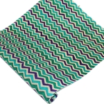 Nepalese Batik Lokta Paper - Zig Zag - PURPLE TEAL AND GREEN