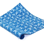 Silkscreened Nepalese Lokta Paper - CRANES - White on Blue