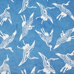 Lokta Paper Origami Pack - CRANES - White on Blue