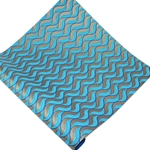 Screenprinted Indian Cotton Paper - TEAL BLUE GOLD WAVES