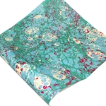 Hand Marbled Paper - STONE - Green Blue Burgundy