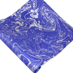 Marbled Lokta Paper - SILVER ON ROYAL BLUE