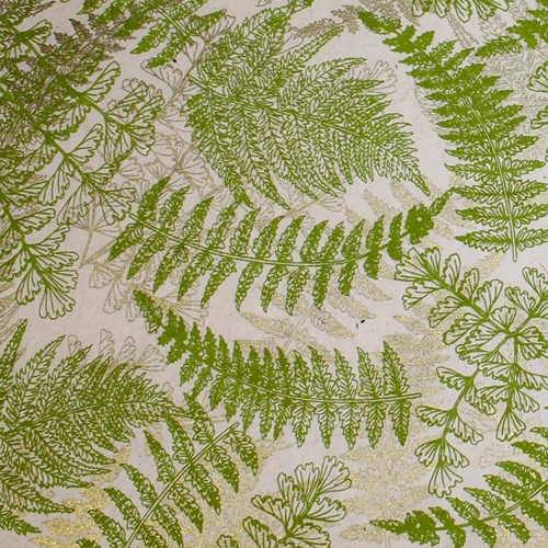 Nepalese Lokta Paper - Sun Washed Clovers - FOREST GREEN AND PALM