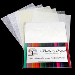 Unryu Mulberry Paper Pack in 6 Purple Colors (24 Sheets of 8.5 x 11 Paper)