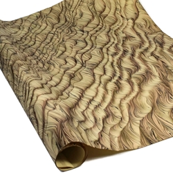 Italian Marbled Paper - STRIPED MOIRE - Brown