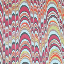 Hand Marbled Origami Paper - SUNSET WAVE