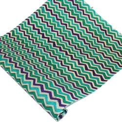 Nepalese Batik Lokta Paper - Zig Zag - PURPLE TEAL AND GREEN