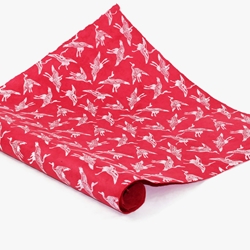 Silkscreened Nepalese Lokta Paper - CRANES - White on Red