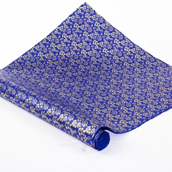 Silkscreened Nepalese Lokta Paper - VINES - Gold on Cobalt Blue