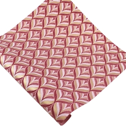 Screenprinted Indian Cotton Paper - RED PINK GOLD HARLEQUIN