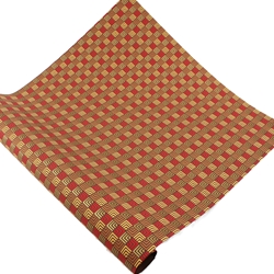 Screenprinted Indian Cotton Paper - BROWN RED SQUARES