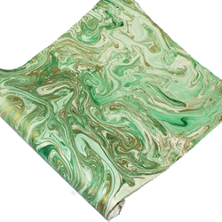 Marbled Lokta Paper - GOLD/GREEN ON NATURAL